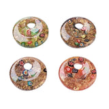 10pcs Mixed Lampwork Inner Flower Pendants Heart Round Pendant Jewelry