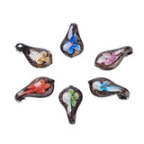 10pcs Mixed Lampwork Inner Flower Pendants Heart Round Pendant Jewelry