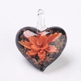 10pcs Mixed Flower Charm Heart Lampwork Pendants DIY Jewelry Gift