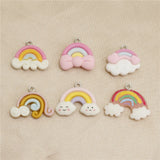 10pcs Mixed Cartoon Rainbow Resin Earring Charms DIY Party Wedding Decor