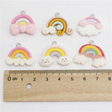 10pcs Mixed Cartoon Rainbow Resin Earring Charms DIY Party Wedding Decor
