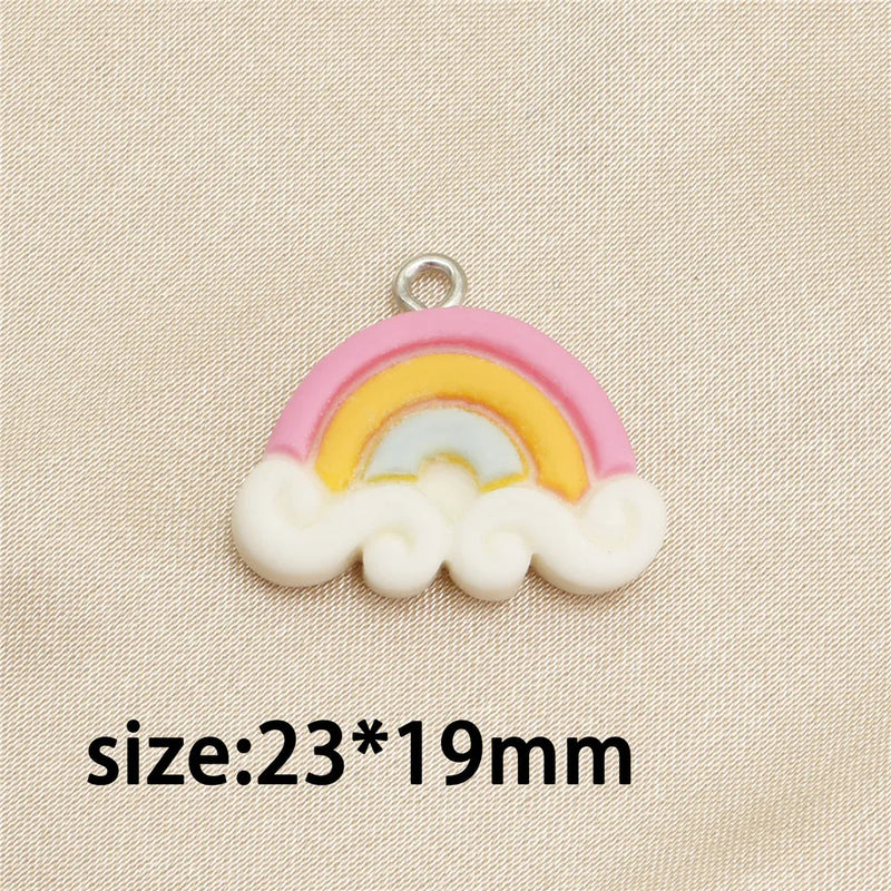 10pcs Mixed Cartoon Rainbow Resin Earring Charms DIY Party Wedding Decor