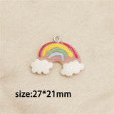 10pcs Mixed Cartoon Rainbow Resin Earring Charms DIY Party Wedding Decor