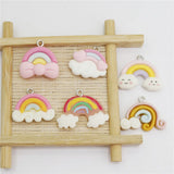 10pcs Mixed Cartoon Rainbow Resin Earring Charms DIY Party Wedding Decor