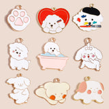 10pcs Mixed Enamel Cartoon Dog Pendants Charms for DIY Jewelry Making
