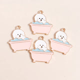 10pcs Mixed Enamel Cartoon Dog Pendants Charms for DIY Jewelry Making