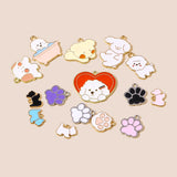 10pcs Mixed Enamel Cartoon Dog Pendants Charms for DIY Jewelry Making
