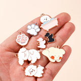 10pcs Mixed Enamel Cartoon Dog Pendants Charms for DIY Jewelry Making