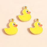10pcs Yellow Enamel Animal Charms for DIY Necklaces Earrings