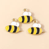 10pcs Yellow Enamel Animal Charms for DIY Necklaces Earrings