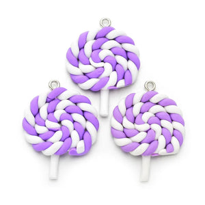 10pcs Mixed Lollipop Charms Pendants for Jewelry Making Girls Party Gift