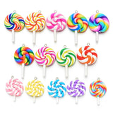 10pcs Mixed Lollipop Charms Pendants for Jewelry Making Girls Party Gift
