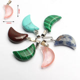 10pcs Mixed Quartz Crystal Heart Star Moon Cross Pendants for Jewelry Making
