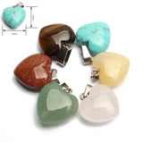 10pcs Mixed Quartz Crystal Heart Star Moon Cross Pendants for Jewelry Making