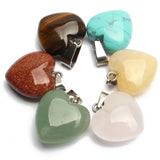 10pcs Mixed Quartz Crystal Heart Star Moon Cross Pendants for Jewelry Making