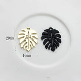 10pcs Monstera Pendant Base Leaf Pendants for DIY Jewelry Making