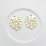 10pcs Monstera Pendant Base Leaf Pendants for DIY Jewelry Making