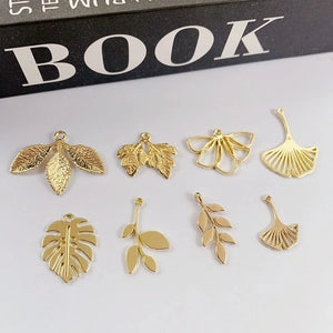 10pcs Monstera Pendant Charms Leaf Earrings DIY Jewelry Supplies