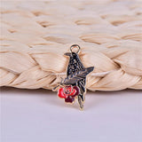 10pcs Moon Crow Enamel Charms Pendant for DIY Jewelry Making