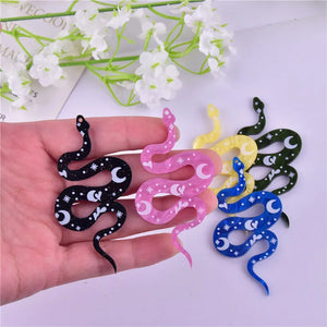 10pcs Moon Flower Snake Acrylic Charms for DIY Earring Necklace Keychain