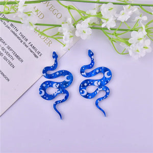10pcs Moon Flower Snake Acrylic Charms for DIY Earring Necklace Keychain