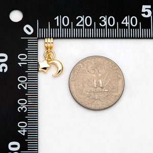 10pcs Moon Star Bracelet Charms, 18K Plated Brass