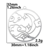 10pcs Moon Star Stainless Steel Pendant DIY Jewelry Making Accessories