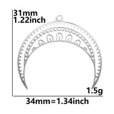 10pcs Moon Star Stainless Steel Pendant DIY Jewelry Making Accessories