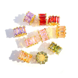 10pcs Mixed Color Zirconia Wheel Spacers for Bracelet Necklace DIY
