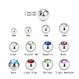 10pcs Multicolor CZ Spare BALLS Labret Belly Barbell Bar Piercing Attachments