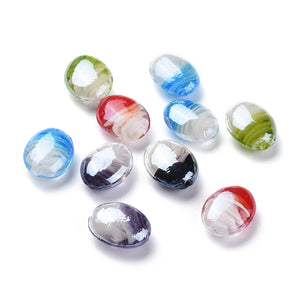 10pcs Multicolor Spiral Lampwork Glass Beads for Jewelry Making DIY