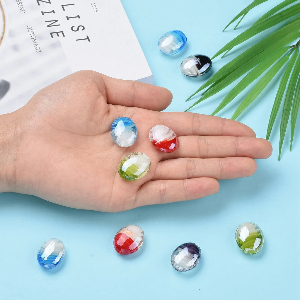 10pcs Multicolor Spiral Lampwork Glass Beads for Jewelry Making DIY