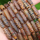 10pcs Natural Agate Red Brown Ancient Tibet Dzi Agate Beads 30mm DIY Jewelry
