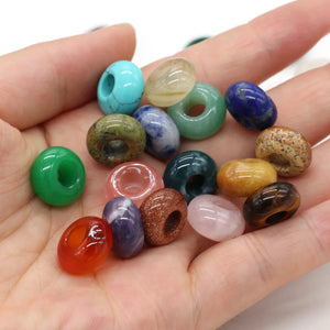10pcs Natural Agates Stone Beads 7x14mm Big Hole Loose Beads for Jewelry Making