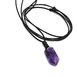 Natural Amethysts Crystal Stone Pendant Necklace for Women Men