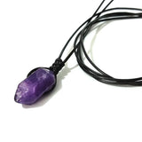 Natural Amethysts Crystal Stone Pendant Necklace for Women Men