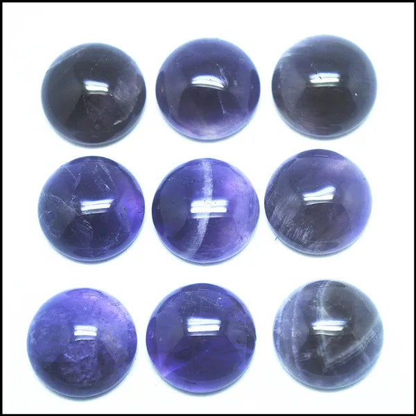 10pcs Natural Amethysts Stone Cabochons Round 8-25mm Charms Jewelry Findings