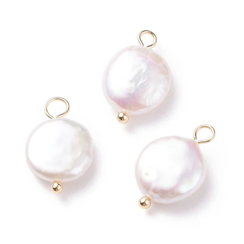 10pcs Natural Keshi Pearl Pendants for DIY Jewelry Making