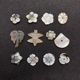 10pcs Natural Shell Beads Flower Shaped Charm Beads