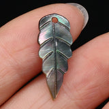 10pcs Natural Shell Pendant Leaf-shaped Shell Loose Beads 9x22mm