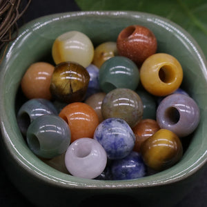 10pcs Natural Agate Stone Large Hole Beads 5mm Abacus Beads Jewelry Making DIY