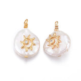 10pcs Pearl Pendant with Micro Pave Cubic Zirconia Findings for Jewelry Making