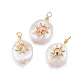 10pcs Pearl Pendant with Micro Pave Cubic Zirconia Findings for Jewelry Making