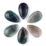 10pcs Natural Fluorite Drop Pendants Charms for DIY Necklace 44.5x27x7mm F80