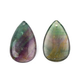 10pcs Natural Fluorite Drop Pendants Charms for DIY Necklace 44.5x27x7mm F80