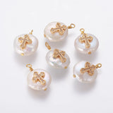 10pcs Pearl Pendant Cubic Zirconia Findings for Jewelry Making