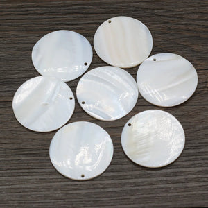 10pcs Natural Freshwater Round Mother of Pearl Shell Loose Beads Pendant