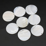 10pcs Natural Freshwater Round Mother of Pearl Shell Loose Beads Pendant