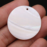 10pcs Natural Freshwater Round Mother of Pearl Shell Loose Beads Pendant