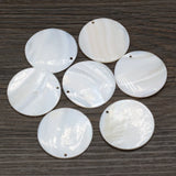 10pcs Natural Freshwater Round Mother of Pearl Shell Loose Beads Pendant